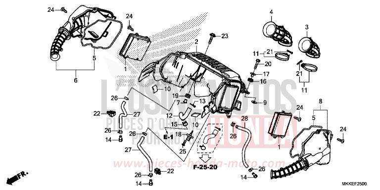 FILTRE A AIR de Africa Twin PEARL GLARE WHITE (NHB53HB) 2019